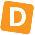 the letter "d" on an orange background