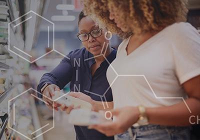 two scientists discussing molecules