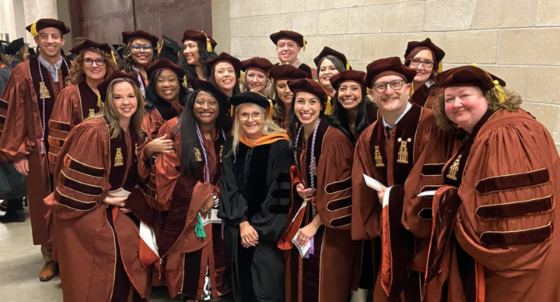 Doctor of Nursing Practice Post MSN graduating class in regalia