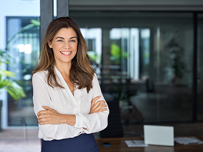 Woman smiling at camera